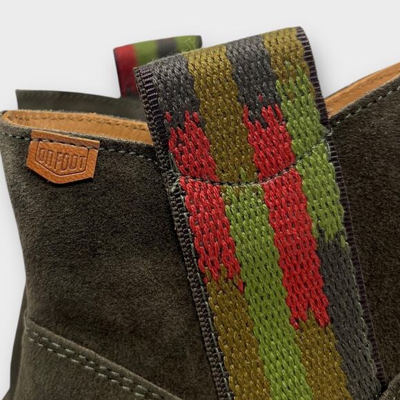 On Foot Silken Waterproof Suede Bootie in Khaki Size 38 NEW - Picture 9 of 13